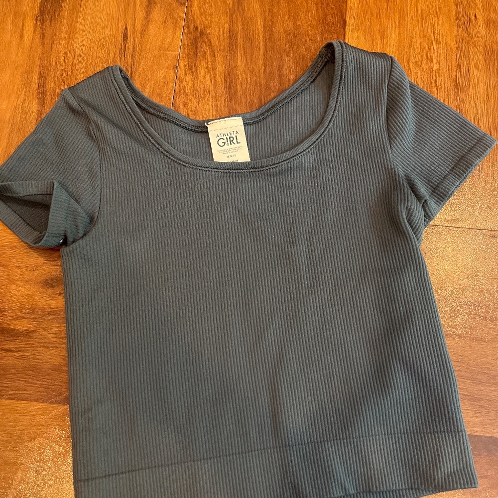 Athleta Girl Rise Above Rib Crop Tee